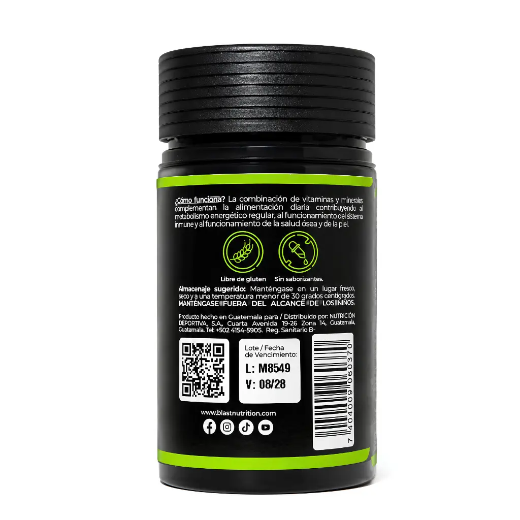 Vitamina Multivitaminico Blast Nutrition Guatemala Side.webp